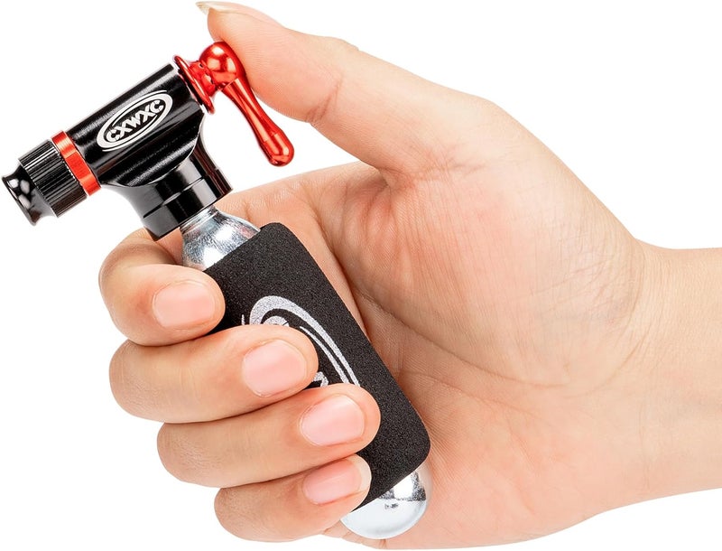 CXWXC CO2 Inflator Kit with 16g/ 25g CO2 Cartridges - Presta & Schrader Valve Compatible - CO2 Bike Pump for Road and Mountain Bikes - Image 3